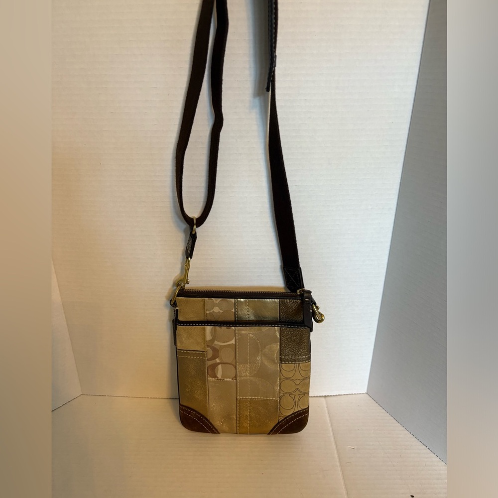 Preloved Coach Gold Metallic Patchwork Crossbody … - image 8